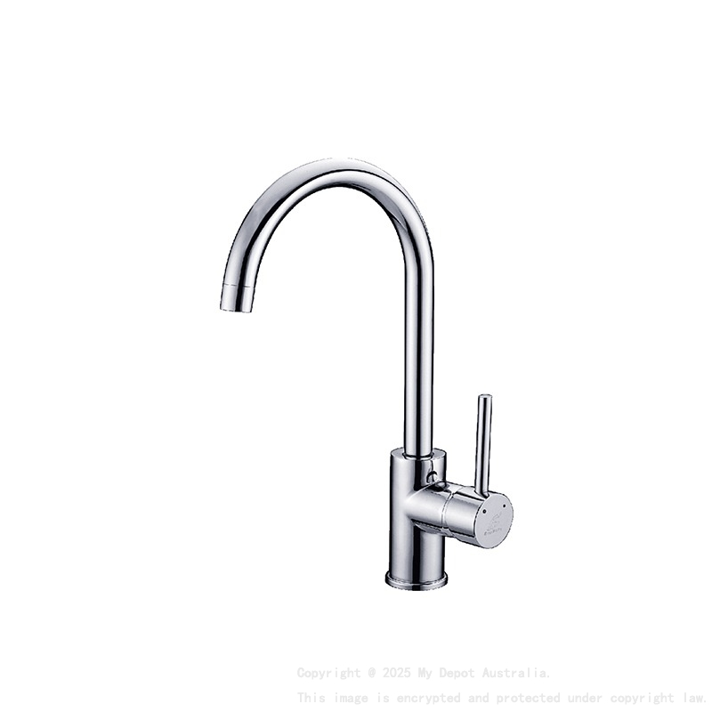 Round Chrome Gooseneck Sink Mixer