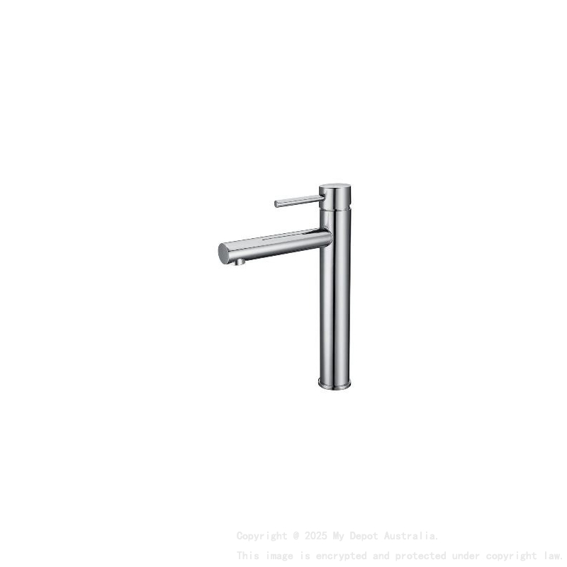 Round Brushed Nickel Tower Basin Mixer