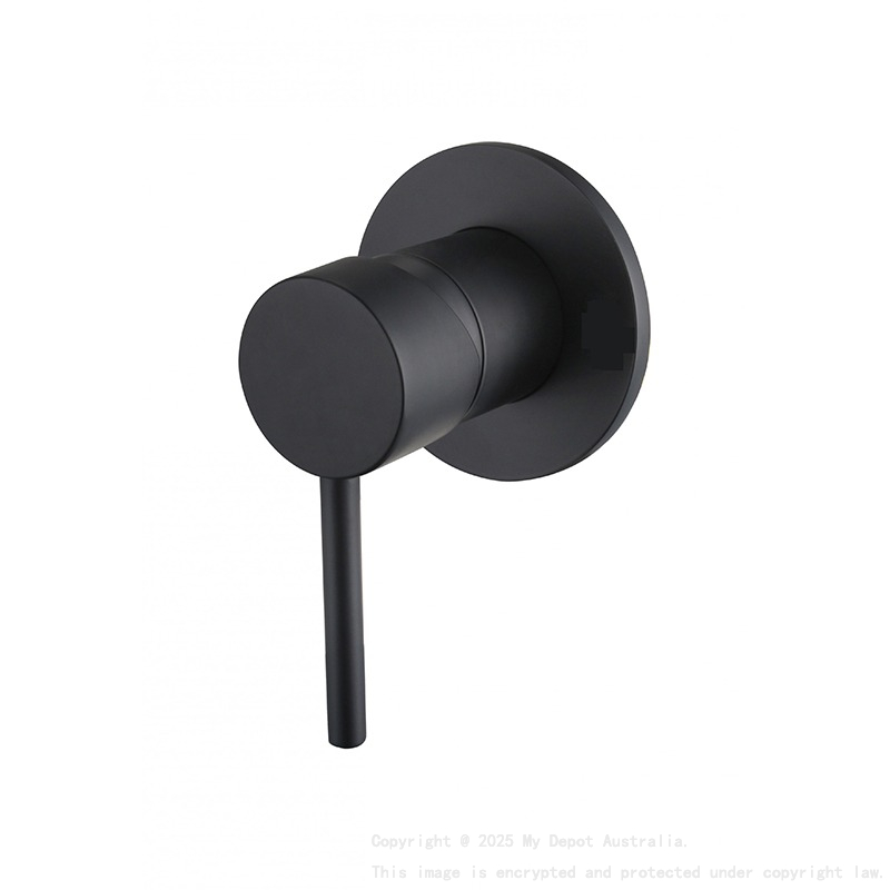 Round Matte Black Shower Mixer