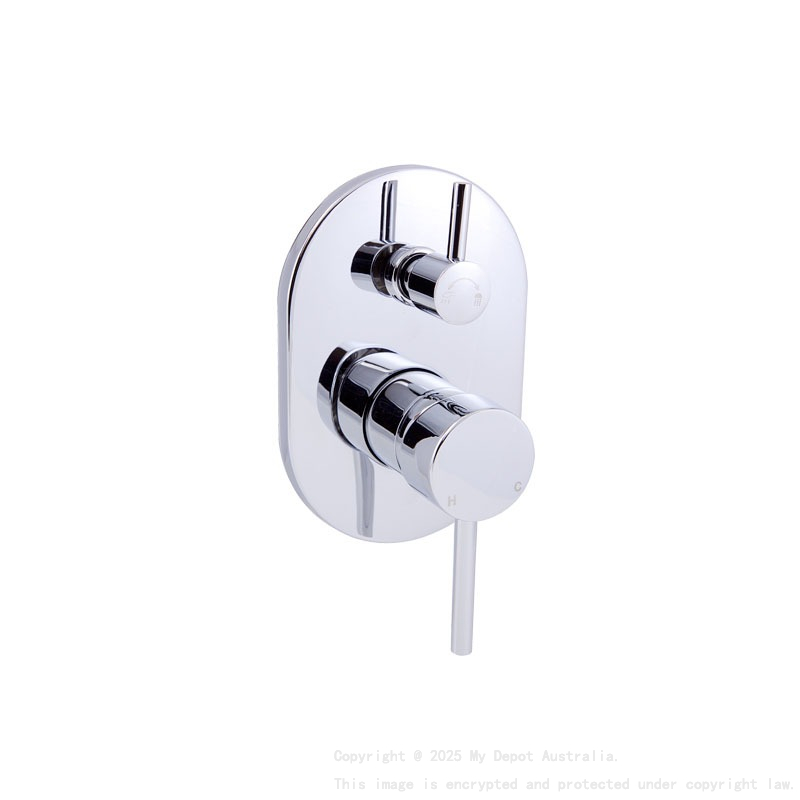 Round Chrome Shower Diverter Mixer