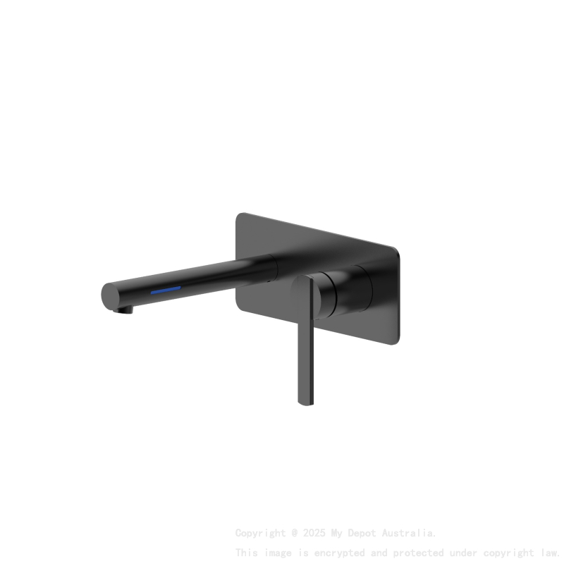 Matt Black Wall Basin Mixer With LED