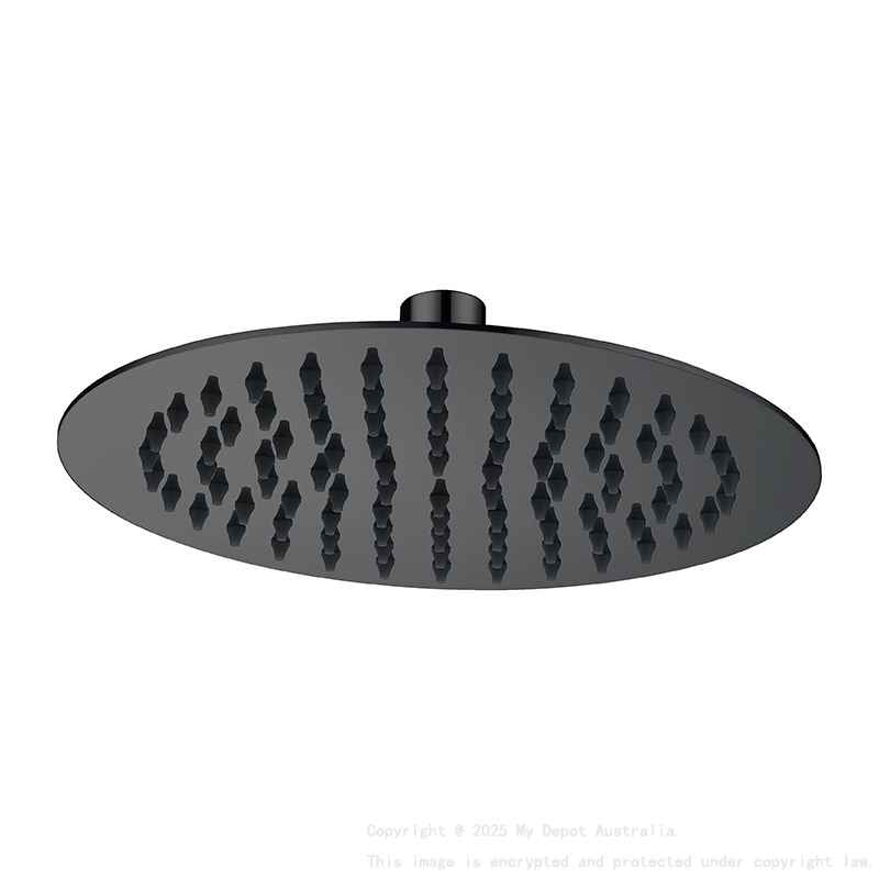 Round Rain Shower Head 200mm Matte Black