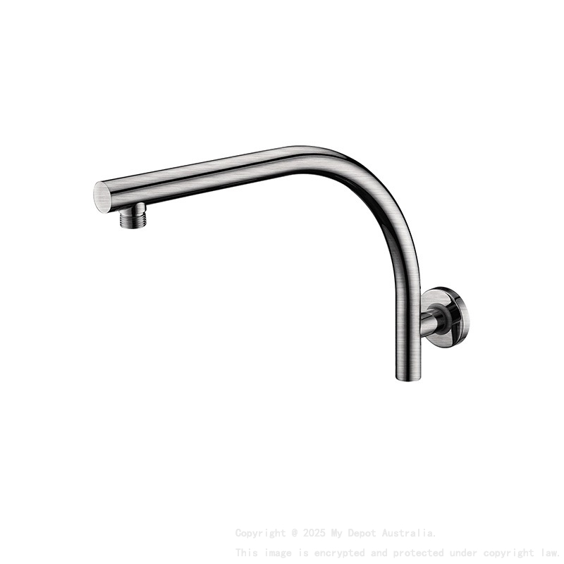 Round Curved Shower Arm Brushed Nickel