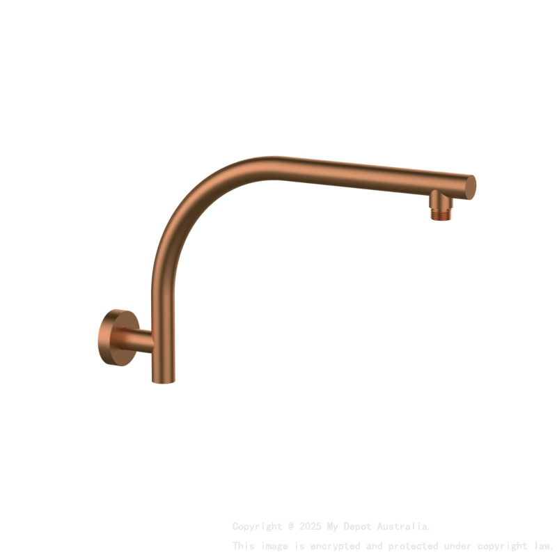 Round Curved Shower Arm Brushed Bronze
