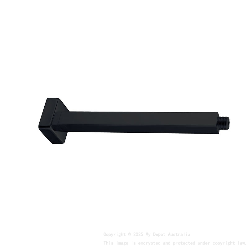Square Ceiling Shower Arm 300mm Matte Black