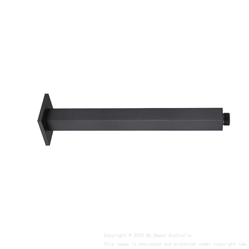 Square Ceiling Showe Arm 450mm Matte Black