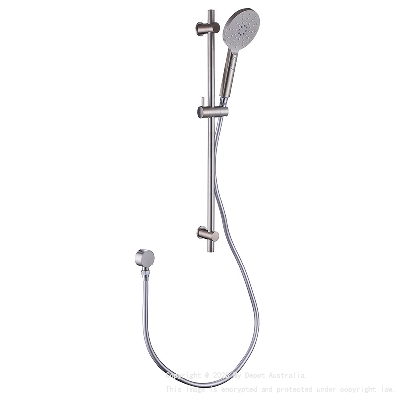 Rund Brass Brushed Nickel Sliding Rail With 3 Spray Function Hand Shower Head