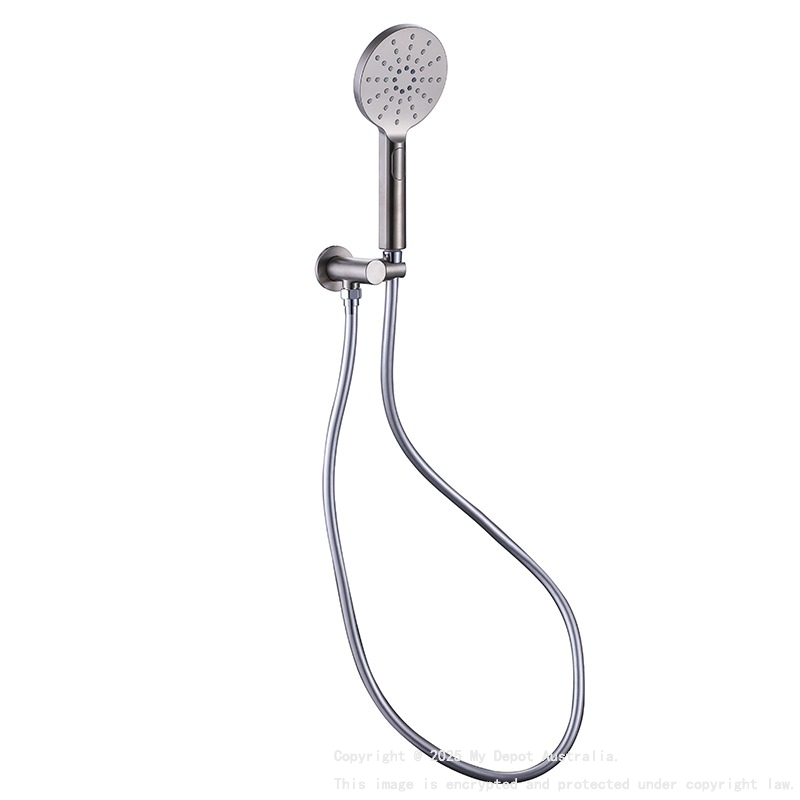 Rund Brushed Nickel 3 Spray Hand Shower On Bracket