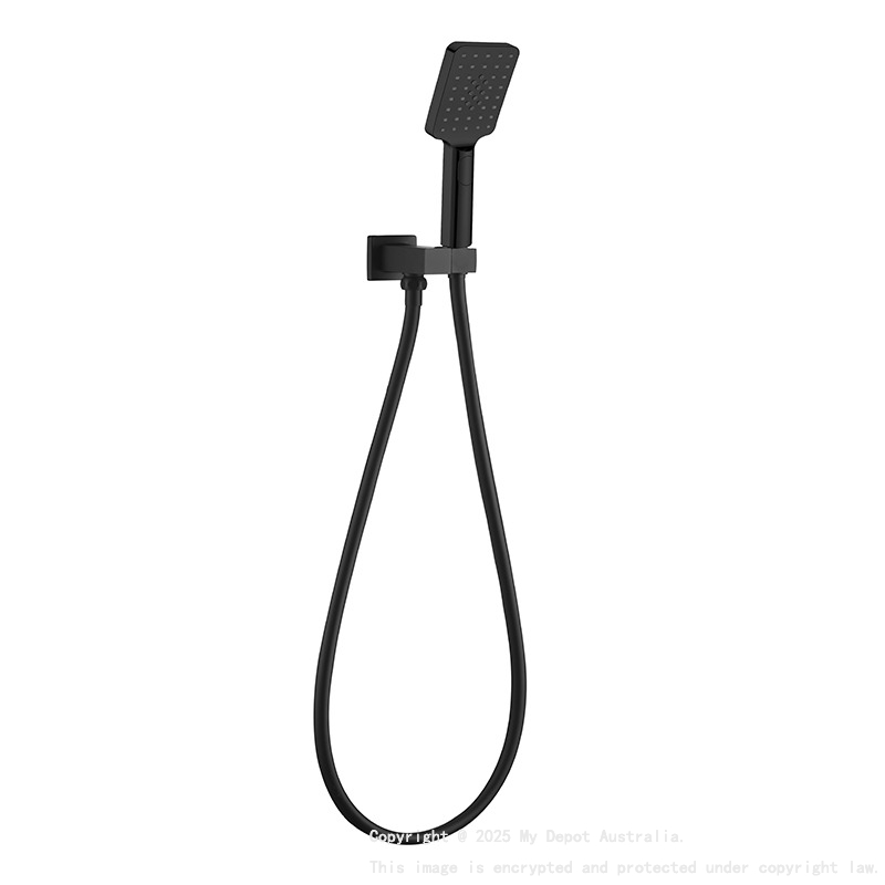 Eckig Matte Black 3 Spray Hand Shower On Bracket
