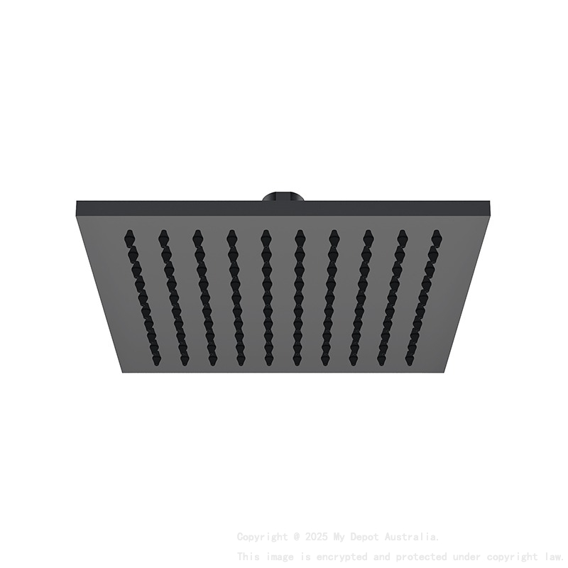 Square Rain Shower Head 200mm Matte Black