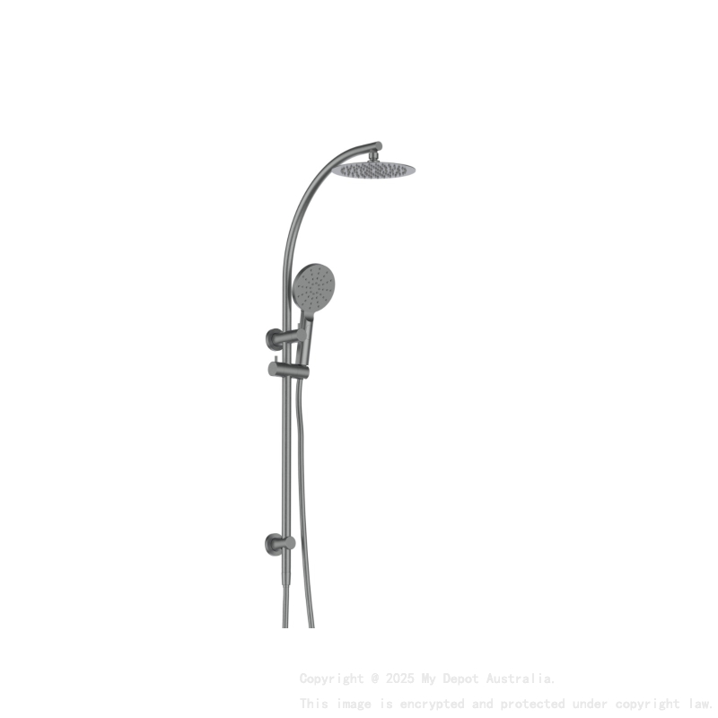 Rund Brushed Gun Metal Sliding Rail With 3 Spray Function Hand Shower
