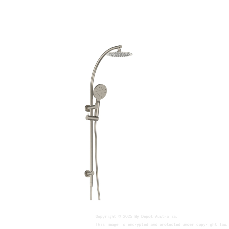 Rund Brushed Nickel Sliding Rail With 3 Spray Function Hand Shower