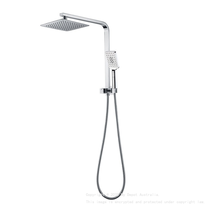 Eckig Chrome 3 Spray Function Hand Shower With Overhead Rain Shower Half Rail