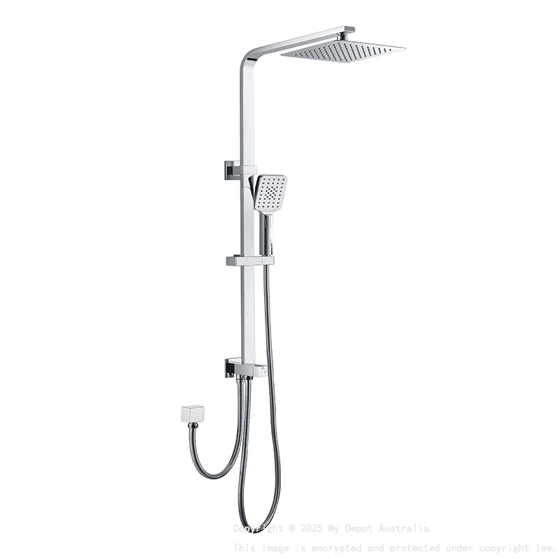 Eckig Chrome Sliding Rail With 3 Spray Function Hand Shower