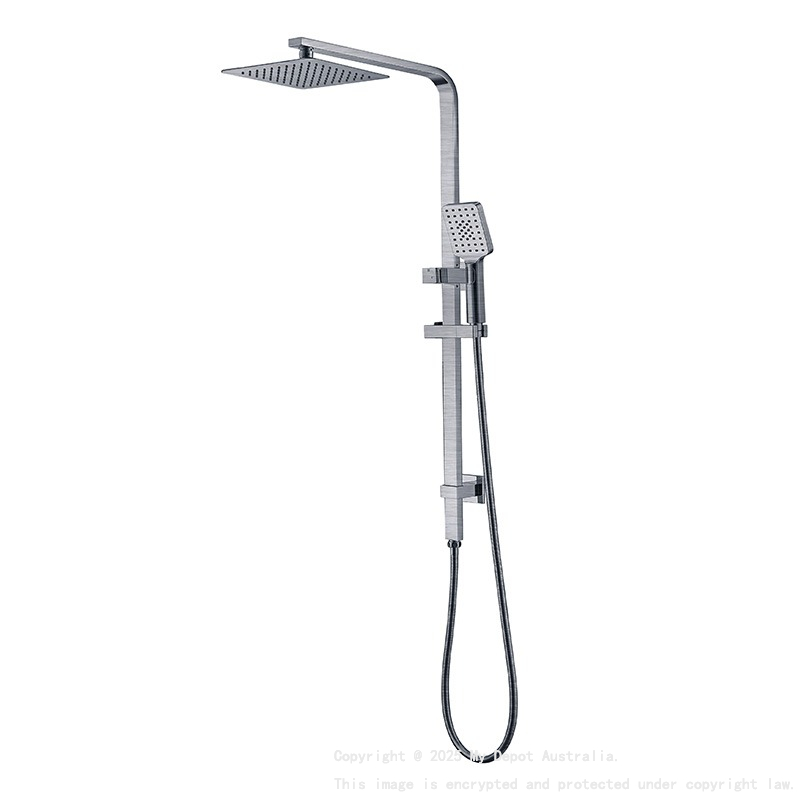 Eckig Brushed Nickel Sliding Rail With 3 Spray Function Hand Shower