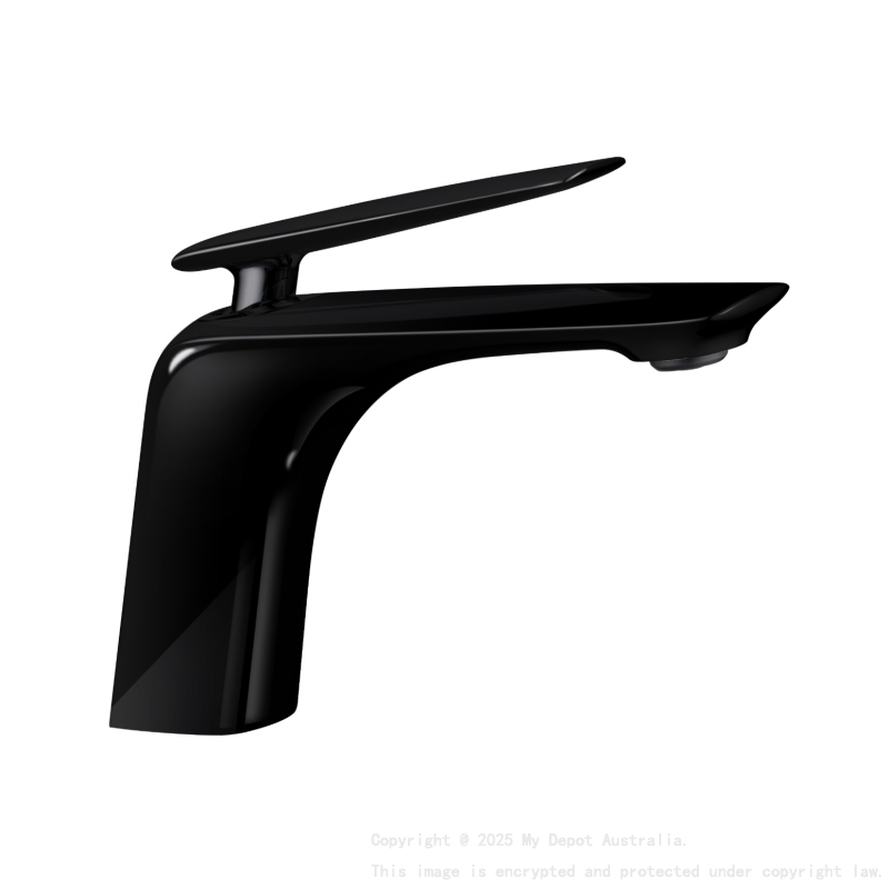 Bellino High Gloss Black Short Basin Mixer Tap