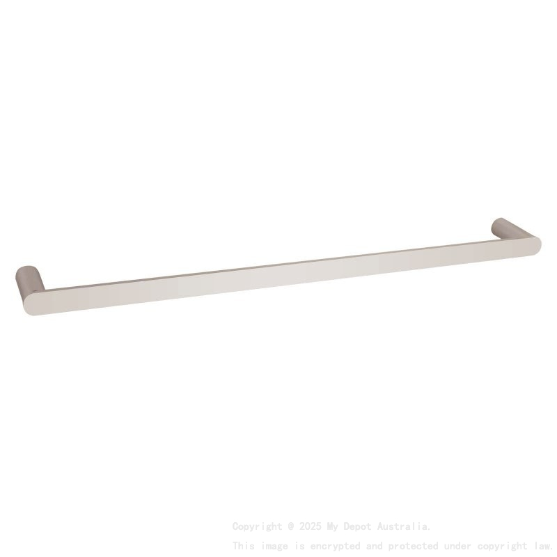Brushed Nickel Single Towel Rail 600mm