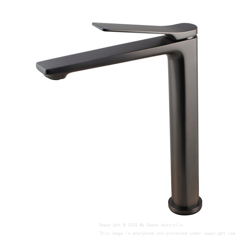 Solid Brass Brushed Gun Metal Grey Tall Kitchen Mixer