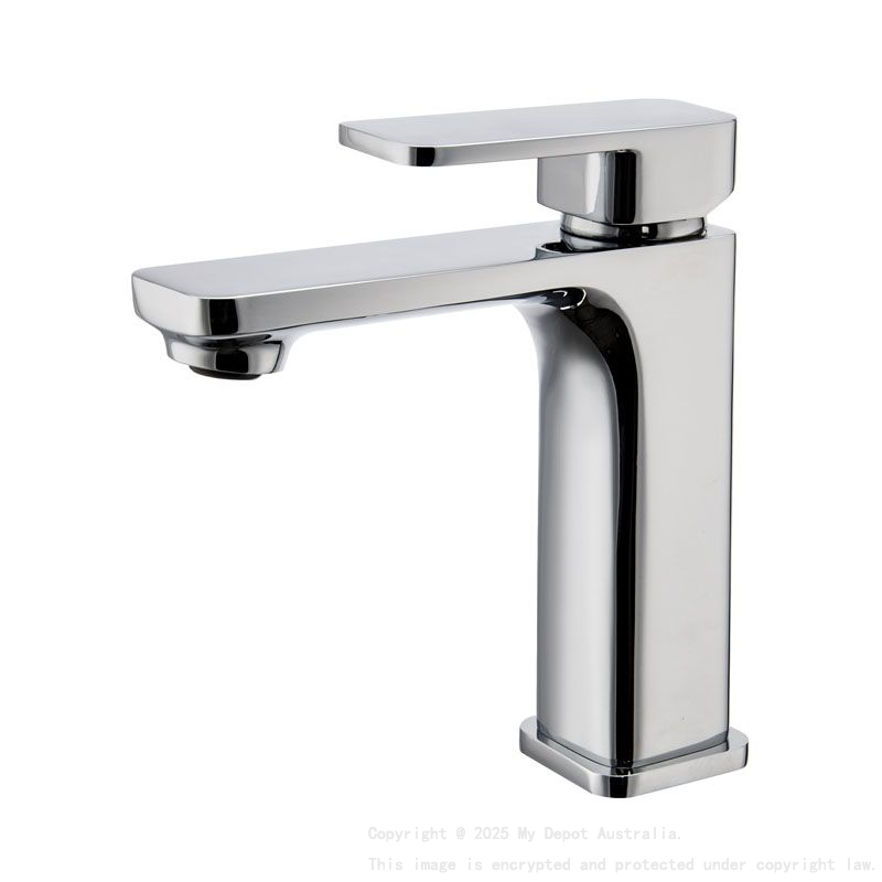 Ivani Series Chrome Square Short Basin Mixer