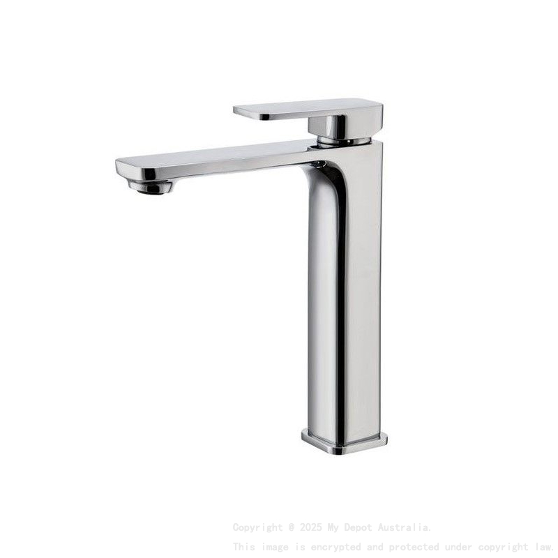 IVANO Solid Brass Chrome Square Tall Basin Mixer