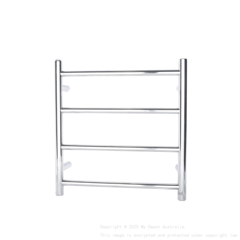 Chrome Round Electric Heated Towel Rack 4 Bars