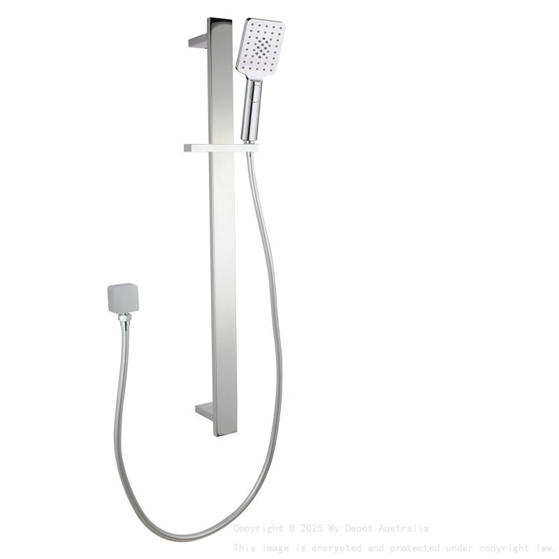 Square Chrome Sliding Shower Rail(ABS Handheld Shower)