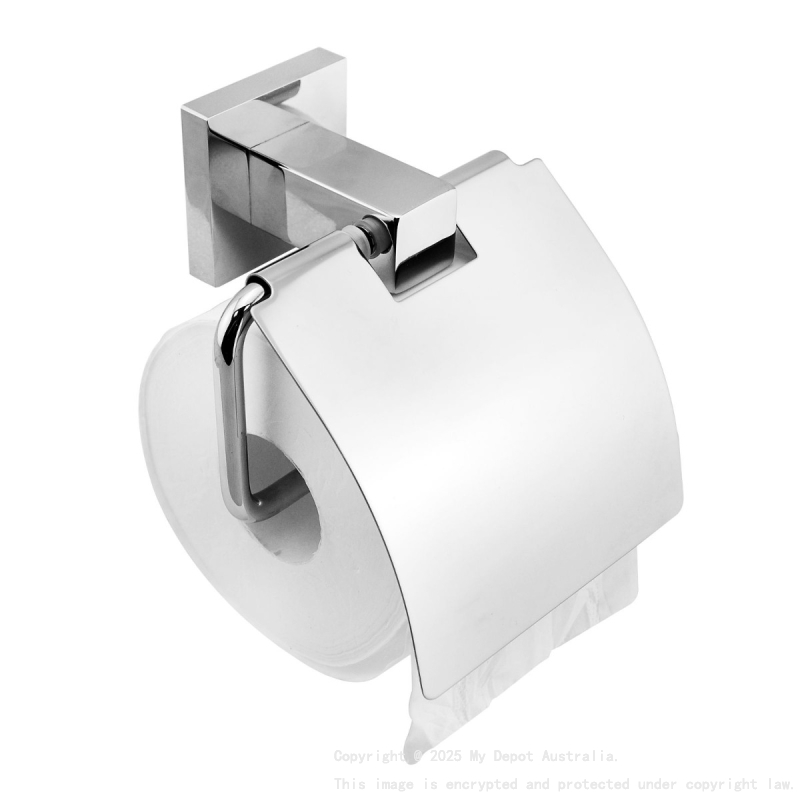 LUCID PIN Series Chrome Toilet Paper Roll Holder with Cover