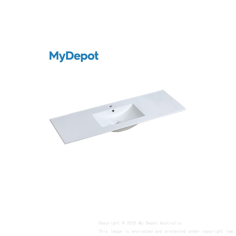 1500mm Gloss White Ceramic Vanity Top