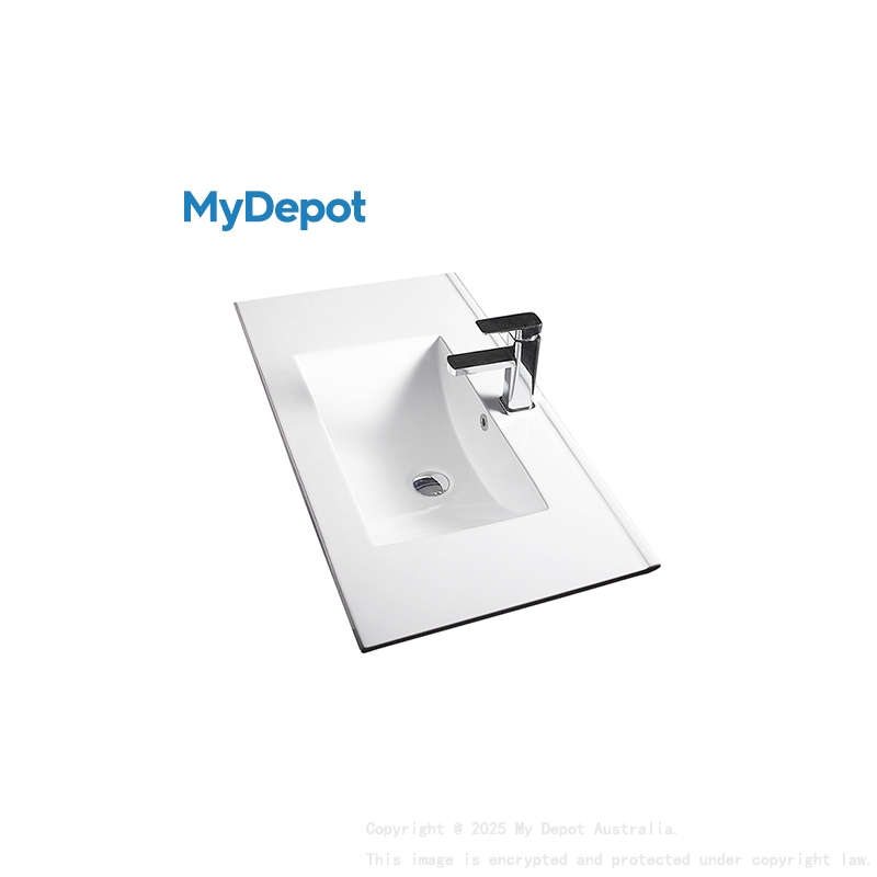 600mm Gloss White Ceramic Vanity Top