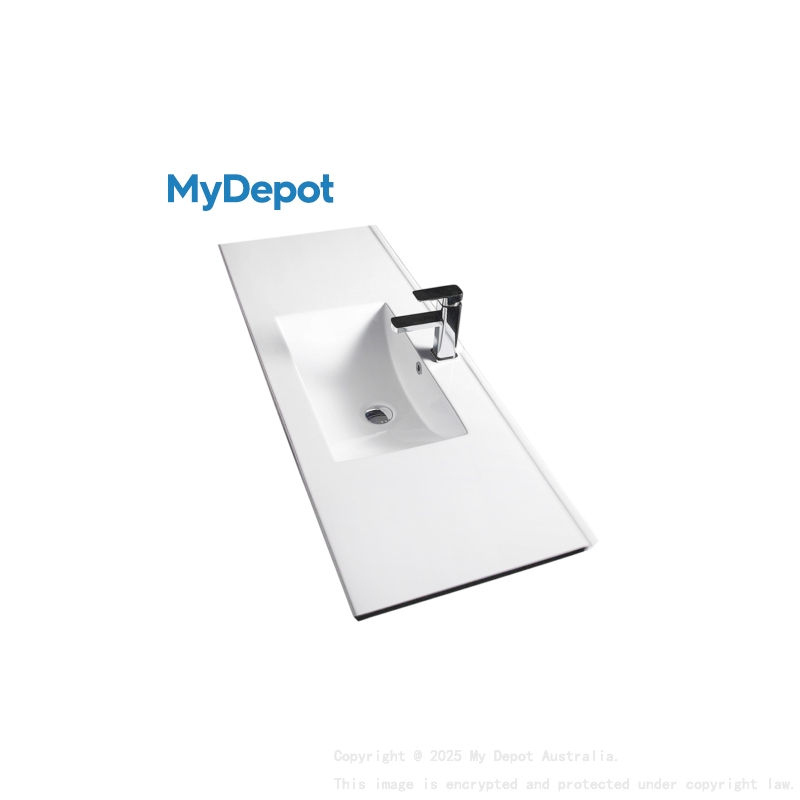 900mm Gloss White Ceramic Vanity Top
