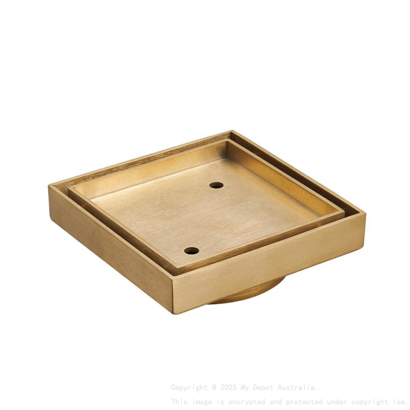 115X115mm Rose Gold Slim Square Tile Insert Floor Drain(90mm Outlet)