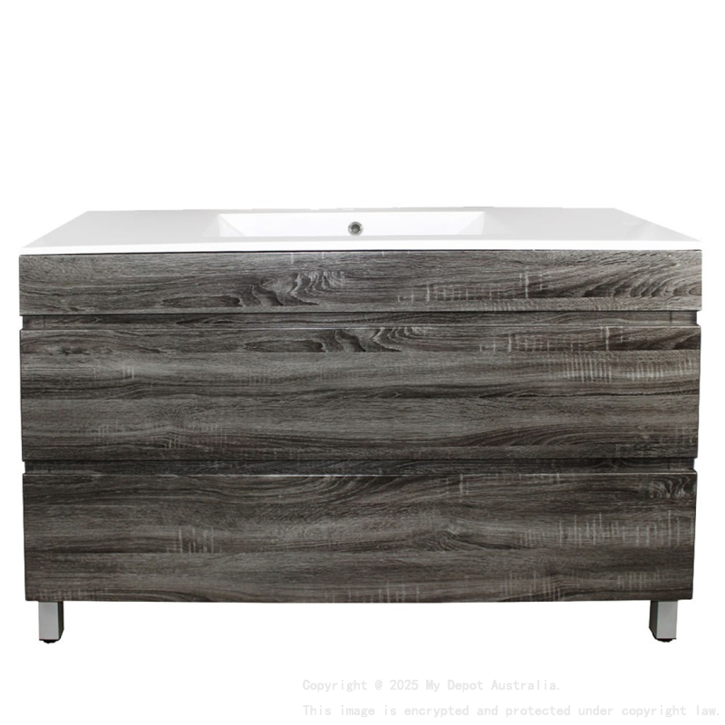 1200mm Dark Grey MDF Bathroom Vanity 2 Drawers Free Standing Cabinet Only