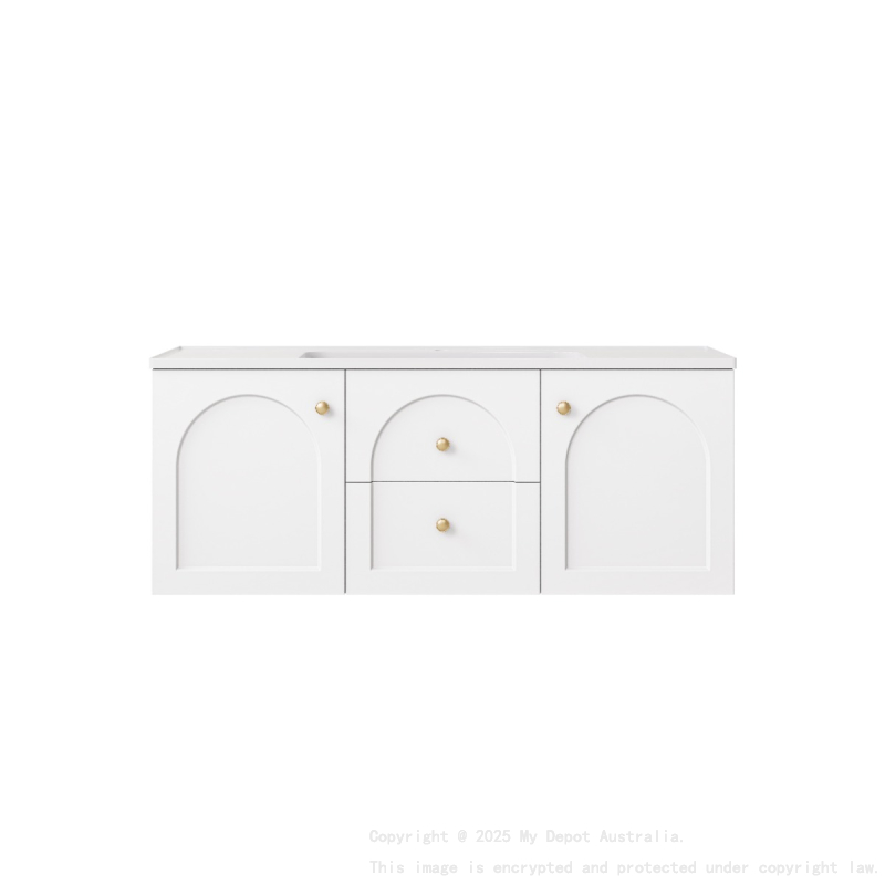 1190*455*470mm Matte White Chester Federation Wall Hung PVC Cabinet