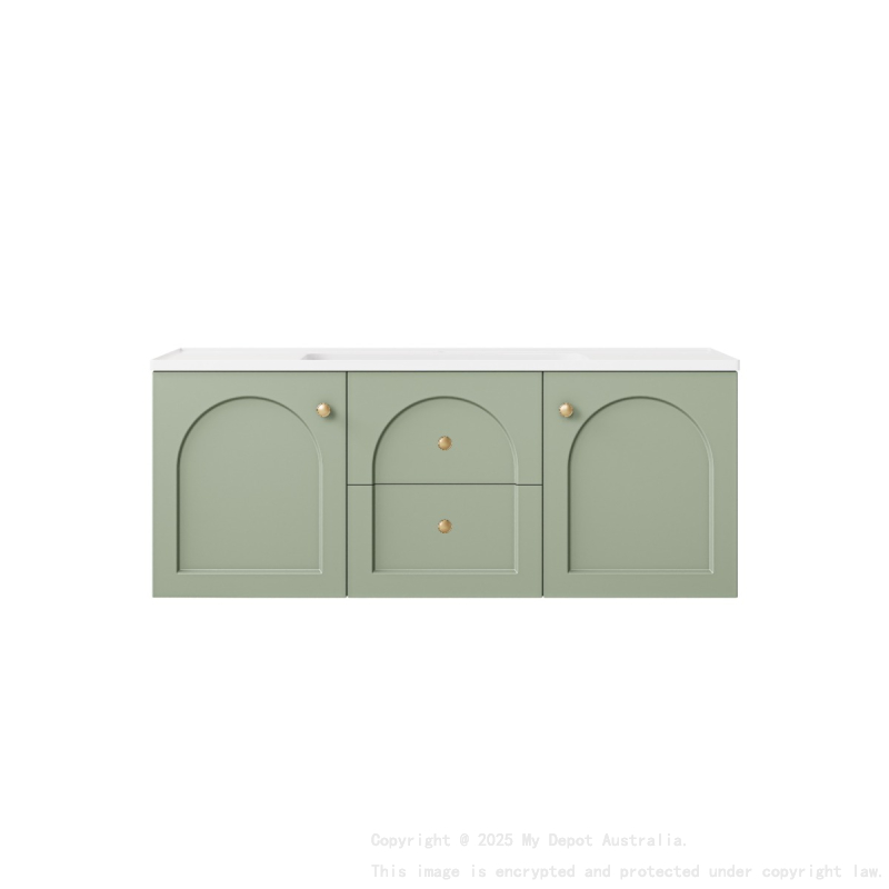 1190*455*470mm Olive Green Chester Federation Wall Hung PVC Cabinet