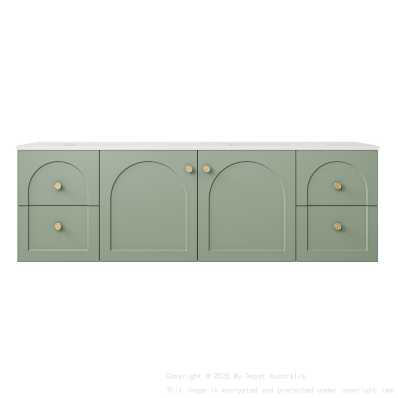1490*455*470mm Olive Green Chester Federation Wall Hung PVC Cabinet