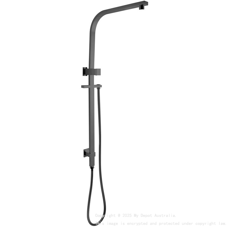 Square Brushed Nickel Shower Station without Shower Head and Handheld Shower(PVC Hose)