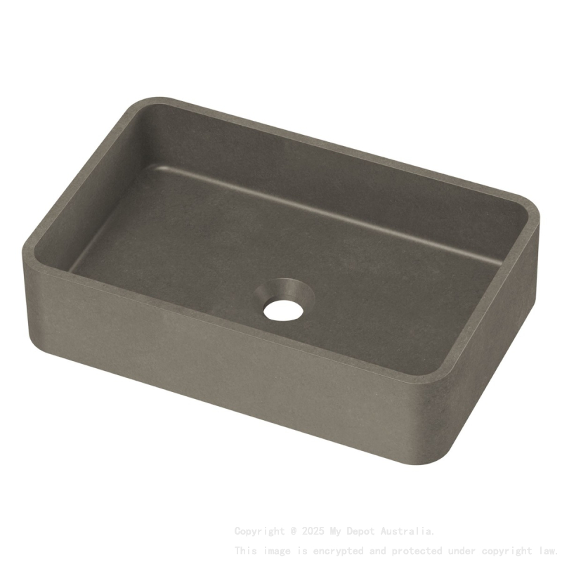 Zale Concrete Rectangle Basin Grey 500 x 350 x 120 NTH Dark Grey