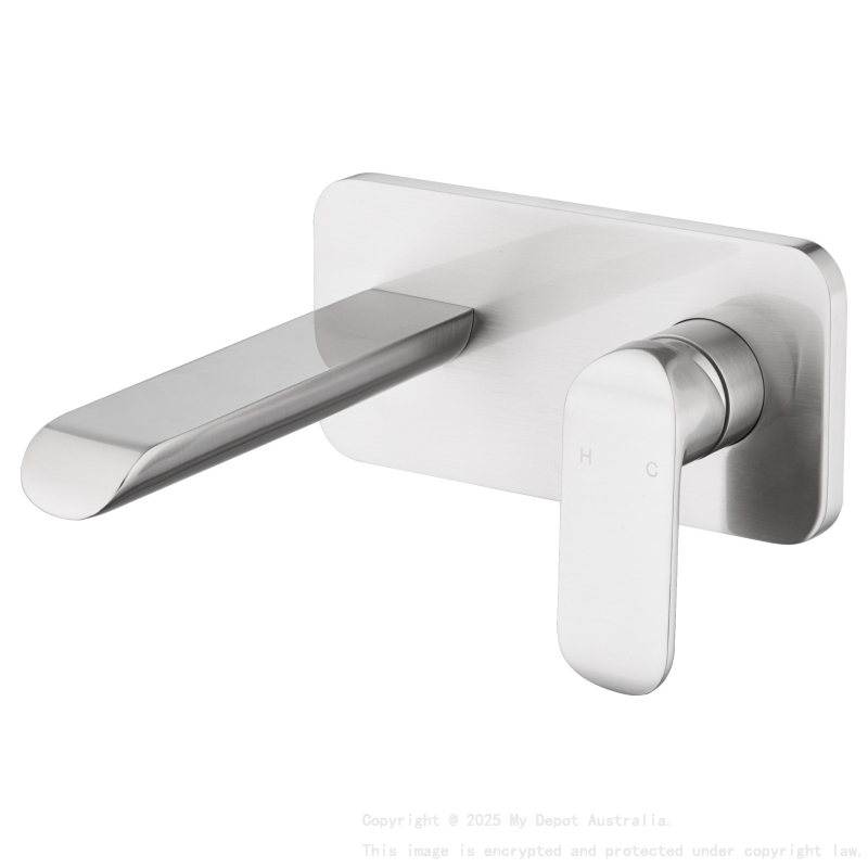 Kara Wall Basin Mixer Brushed Nickel