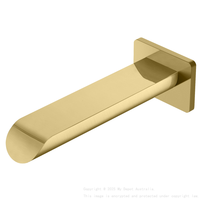 Kara Bath Spout Curved Tip Brushed Gold