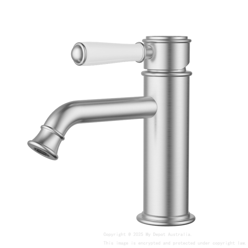 Clasico New Basin Mixer Ceramic Handle Brushed Nickel