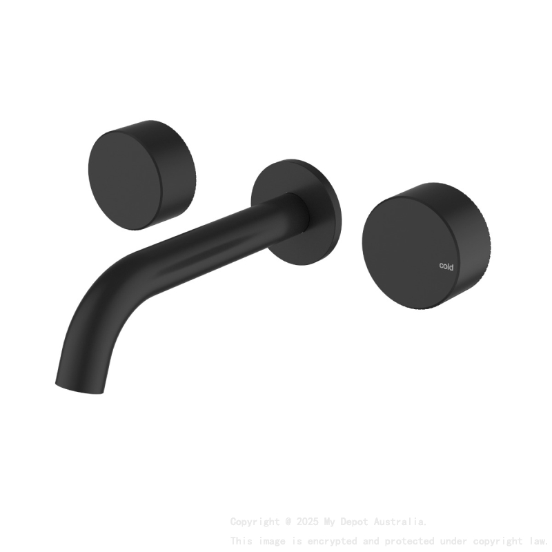 Hali 1/4 Turn C/D Wall Basin Set Matt Black