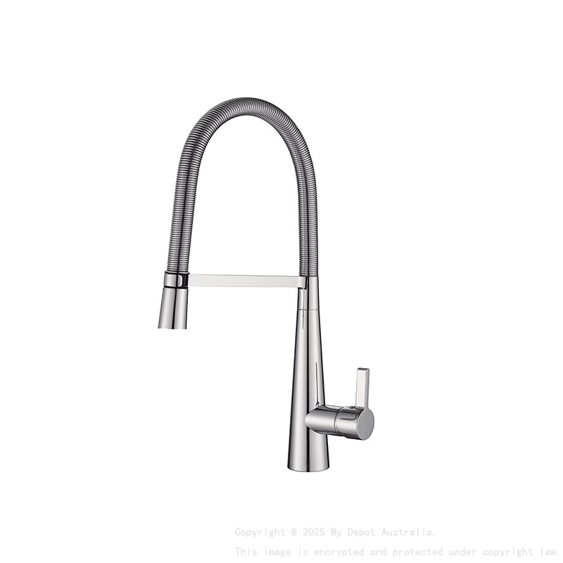 Designer Gooseneck Pull Out Kitchen Mixer Chrome