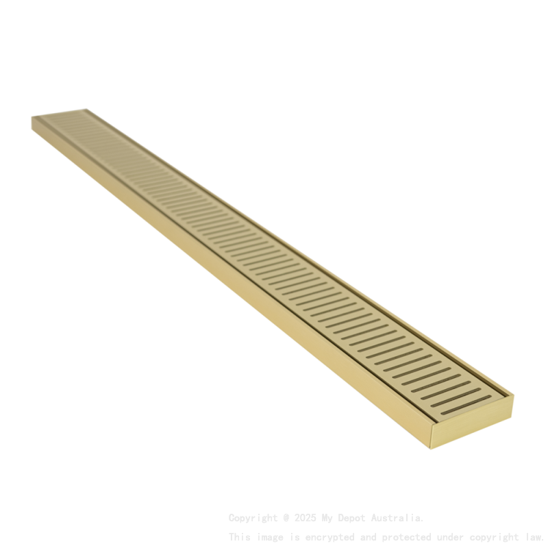 300x100x26mm Lauxes Aluminium Next Generation 26 Floor Grate Matte Yellow Gold