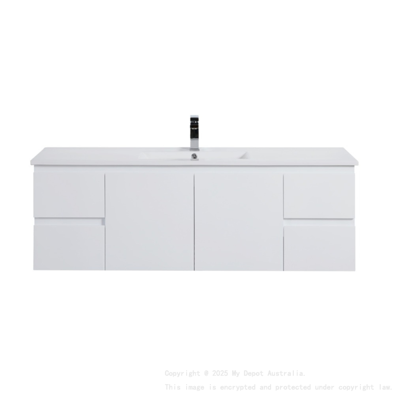 1490*455*480mm Gloss White Alpha Wall Hung PVC Vanity