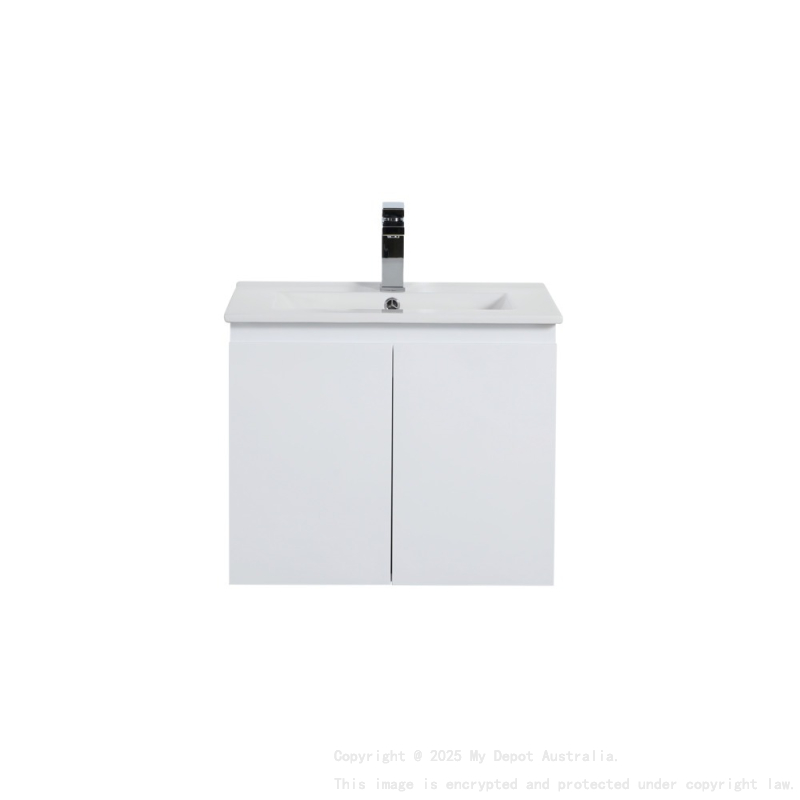 590*455*480mm Gloss White Alpha Wall Hung PVC Vanity