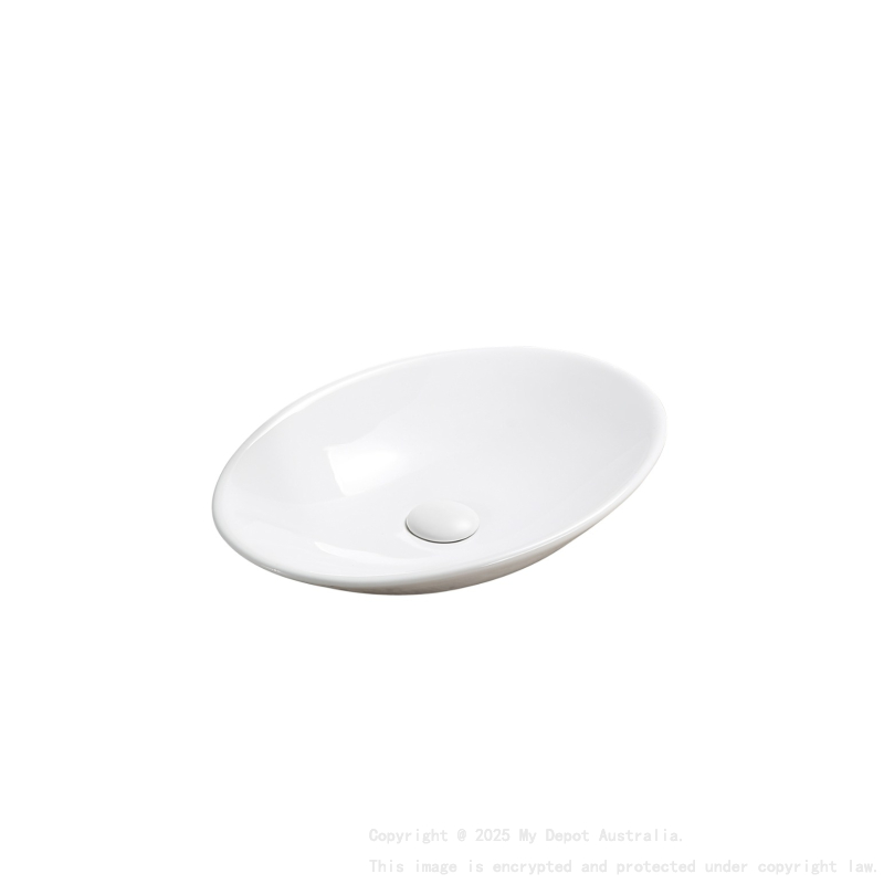 510*350*95mm Gloss WhiteCabrita Fine Ceramic Above Counter Basin No Overflow 32mm Waste