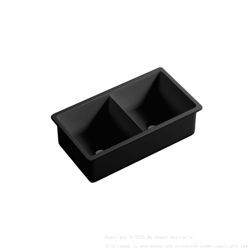 Size:813*483*254mm Matte Black Procida Fine Fireclay Inset/Undermount Sink Double Bowl Grid And Waste Included