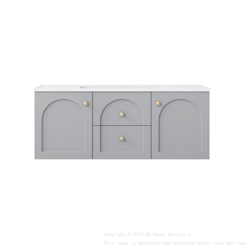 1190*455*470mm Matte Grey Chester Federation Wall Hung PVC Cabinet