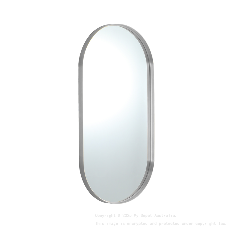 450X900X35mm Brushed Nickel Ellips Frame Mirror
