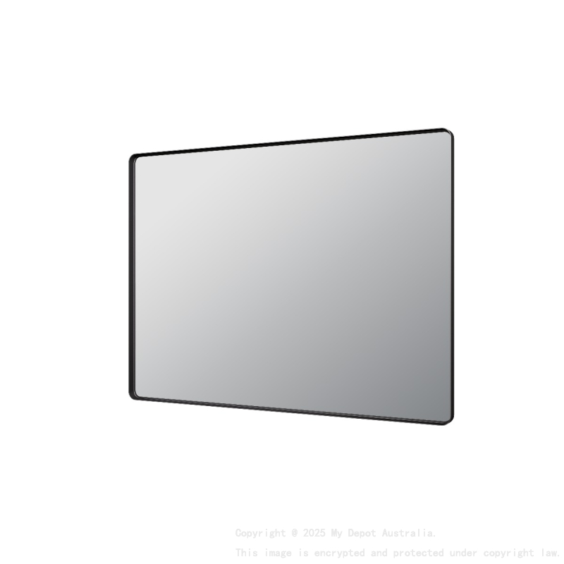 1200X900X35mm Matt Black Recta Framed Mirror